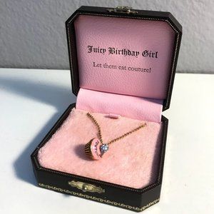 Juicy Couture Pink and Gold Heart Necklace